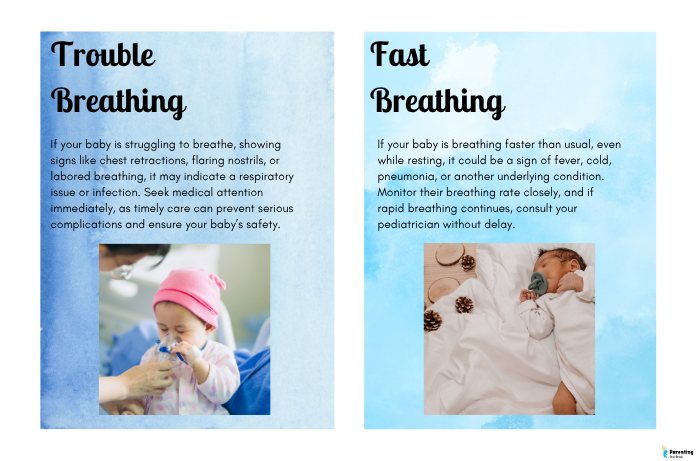 baby fever breathing trouble warning signs