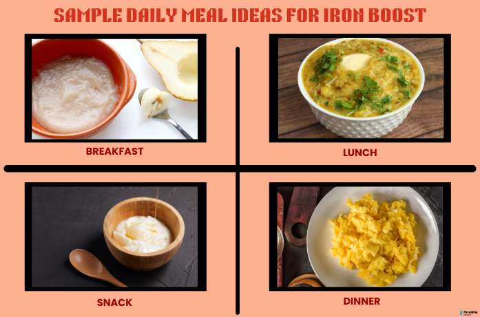 baby eating iron-rich foods