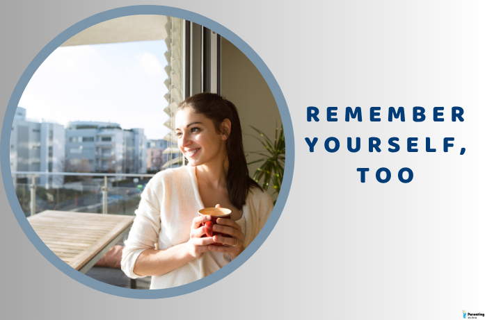 New mom practicing self care to manage stress while balancing work and parenting