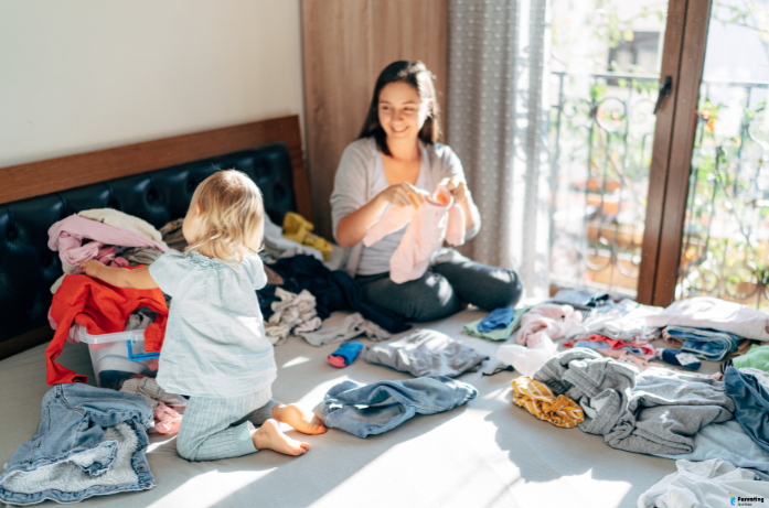 Simple home play ideas such as folding laundry to build independence