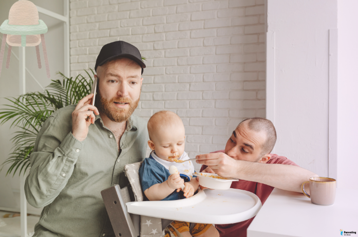 Baby high chair for safe feeding and comfortable sitting during mealtime