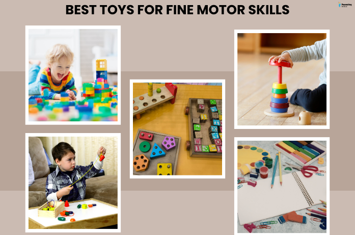 Building blocks and hands-on activities as motor skills toys for kids help develop fine motor control and hand-eye coordination.